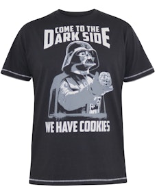 D555 Skywalker Official Star Wars Printed Crew Neck T-Shirt Washed Black